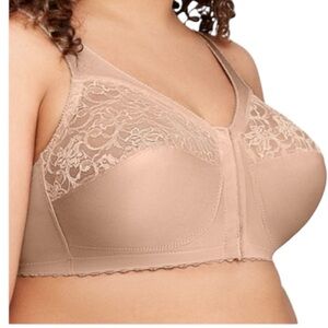 Glamorise 1200 Women's Full Figure MagicLift Front Close Wirefree Bra Size 46H
